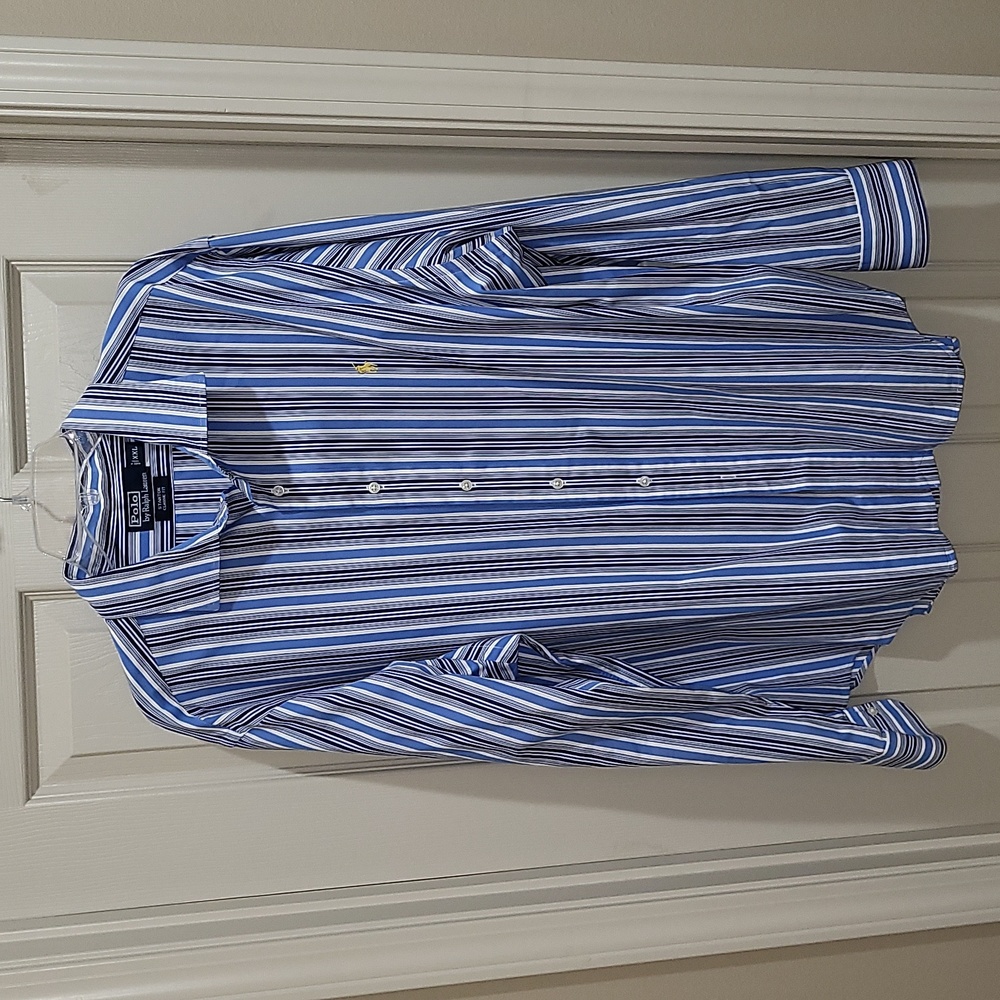 Polo by Ralph Lauren men's shirt, XXL, blue and white